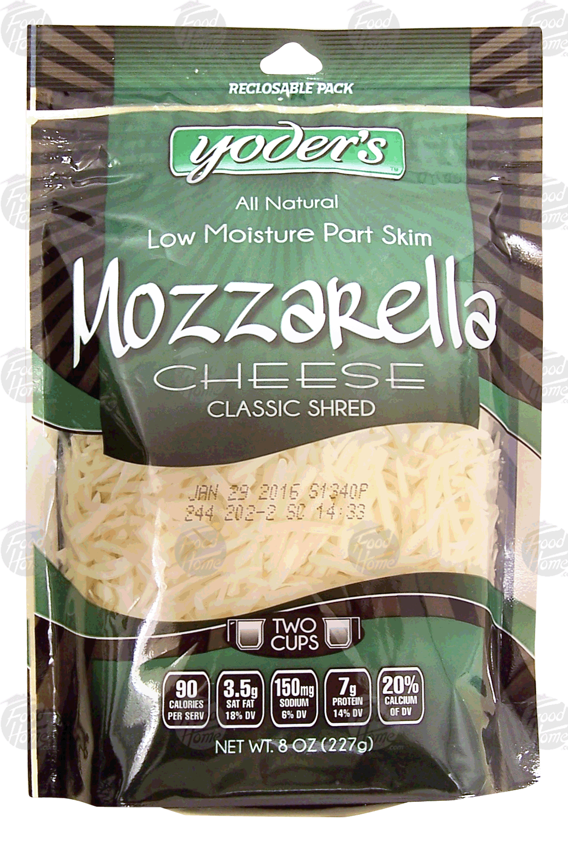 Yoder's  all natural, low-moisture, part-skim, mozzarella cheese, classic shred Full-Size Picture